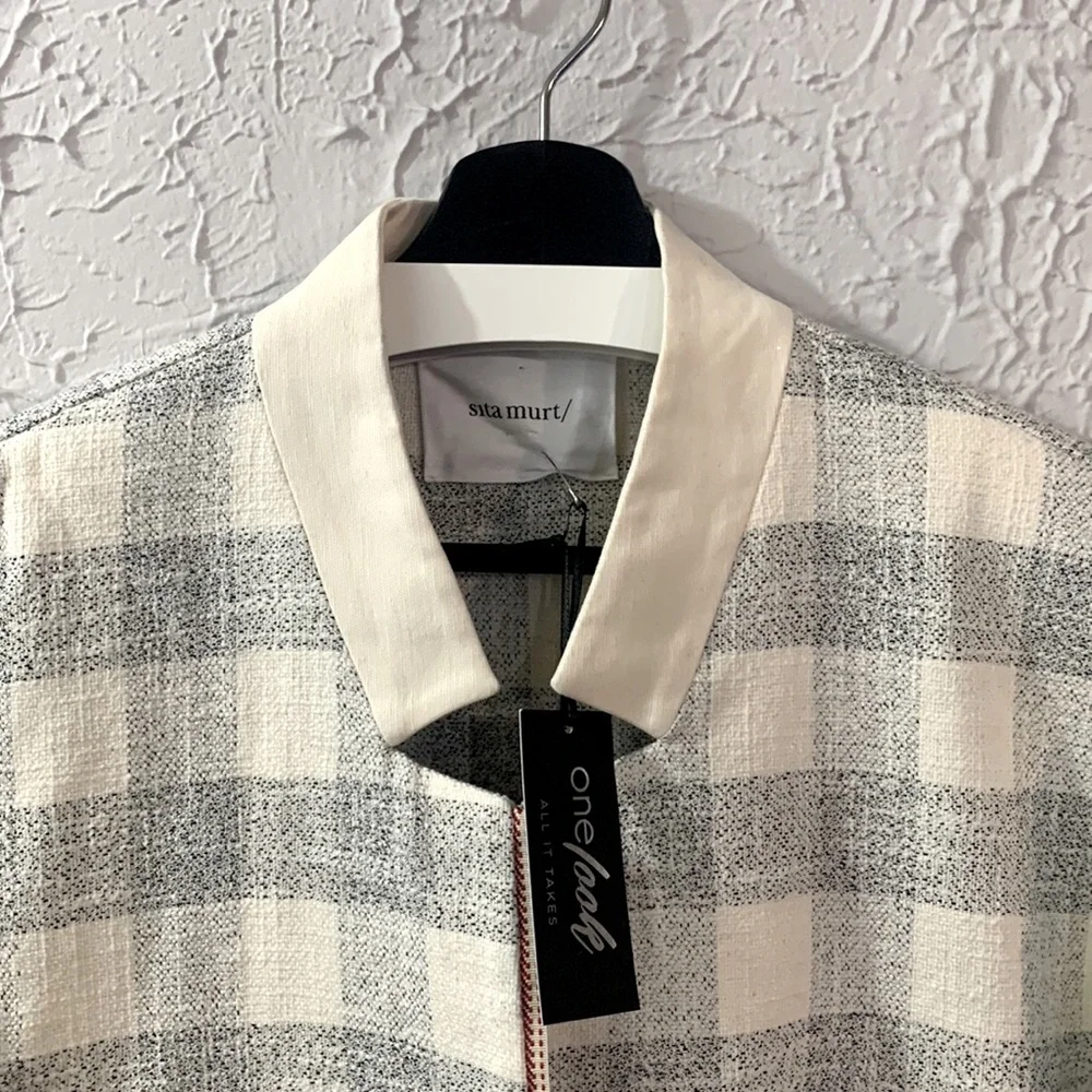 Sita Murt NWT Cream Black Red 40EU Linen Blend Professional Office Coastal